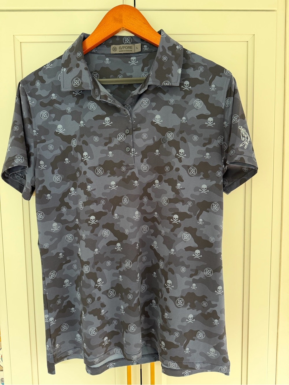 G/FORE Boy’s Gray Skull Camo Polo